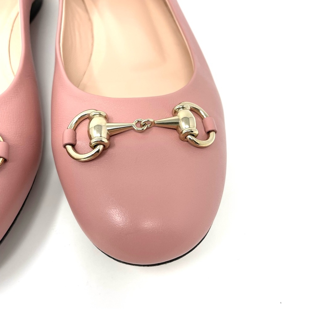 Gucci Horsebit Ballet Flats Pink Leather EU 39 US 9 Powder Pink - Picture 7 of 16